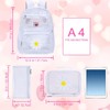 KLFVB 3PC Clear Bookabag for Girls, See Through School Bag
