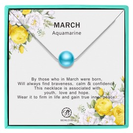 ASHLI JENA Pearl Necklaces for Women 925 Sterling Silver Birthstone Pendant Necklaces Best Jewellery Gifts for Mum Women Girls, Silver, Pearl