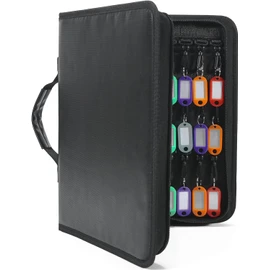 Portable Zippered Key Organizer, Waterproof Fireproof Key Case with 54 Key Hooks and Tags,Portable Key Storage for Rental Management Real Estate Sales Hotel Executives and Car Service(54 keys)