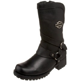 Harley-Davidson Women's Amber Water Resistant Motorcycle Boot ,Black,9.5 M US
