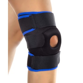 AuFlex Adjustable Knee Support Open Patella Knee Wraps for Pain Free Size