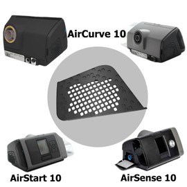 CAMGJORT 2 PCS 19729 Air10 CPAP Filter Cover Compatible with AirSense,AirStart,AirCurve 10 Series VPAP AutoSet Machines,Black