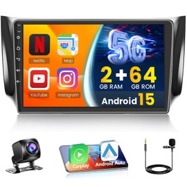 [5G WiFi 2+64G] Hikity Android 15 Car Stereo for Nissan Sentra 2013-2017 Radio with Wireless CarPlay Android Auto Mirror Link, 10.1 Inch Touchscreen Radio Bluetooth GPS HiFi/FM/RDS SWC Backup Cam MIC