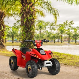HOMGX Kids ATV, Electric Mini Quad w/Anti-Slip Wheels, 6V Battery Powered Four Wheelers for Boys w/ 2 Speeds, Forward/Reverse Switch, Ride On Toy Car, Motorized 4 Wheeler for Kids (Red)