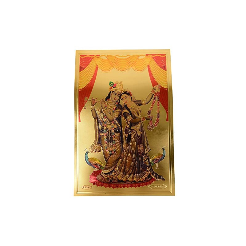 AONA India Radha Krishna Poster (Foil, 30 cm x 0.5