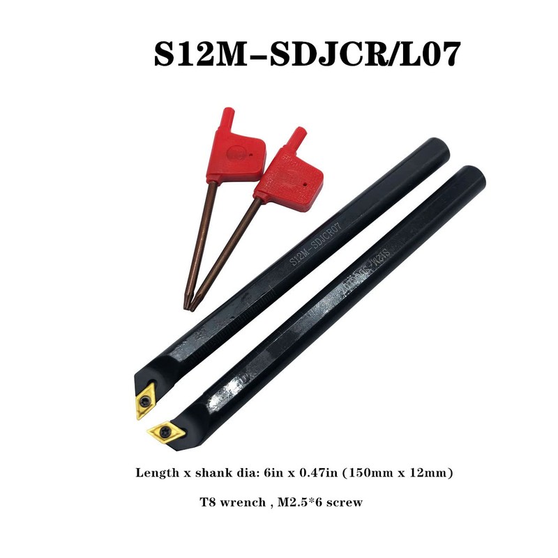 Indexable Lathe Turning Tool,1/2'' Shank 7 Pieces Carbide Turning Tool