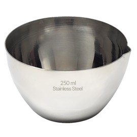 Lab Crucible with V-Shaped Spout Lip Acid and Alkali Resistant Beaker Made of Stainless Steel Laboratory Cup All-Purpose Pouring Bowl for Measuring Mixing Liquids Transit Boiling - 250ml Capacity