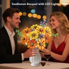 CUBIMANA Sunflower Bouquet Kit with Lights for Adults