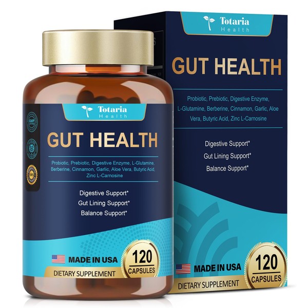 4-in-1 Gut Health Supplement with Probiotics, Prebiotics, Postbiotics & Digestive