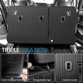 JOULARISE Backrest Mats Kick Mats for 2024 2025 Hyundai Santa Fe 7 Seats Bench Seat Car Mat Accessories, All-Weather TPE Protector Behind 2nd Row for Hyundai Santa Fe Bench Seat XRT(2nd Row Kick Mats)