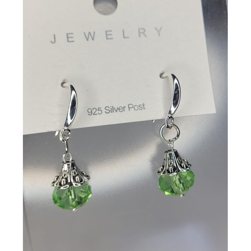 Sterling Silver earrings Green