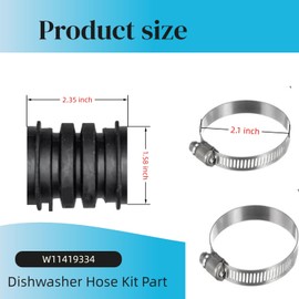 W11419334 Dishwasher Hose Kit parts For Whirlpool Jenn Air, Kenmore, KitchenAid, Maytag Dishwashers, Replaces AP6981352 4960330 W11250985 PS12745538 EAP12745538 Dishwasher parts