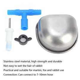 10 Sets Rabbit Water Dispenser, 2.6 X 1.1 in Automatic Bunny Water Nipple Drinker Feeders Stainless Steel Rabbit Water Bowl for Cages Watering System Breeding Equipment (Siamese Tee)