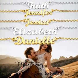 Samantha Necklace Stainless Steel Script Nameplate Jewelry Women Girls Name Pendant Birthday Gift 18 Inch