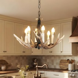 Skyblaze Rustic Antlers Chandelier 6-Light Deer Farmhouse Chandelier