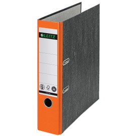 Leitz 2-Ring 3-Inch Premium A4 Sized European Black Marbled Binder, Orange (R80-OR)