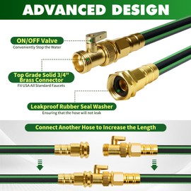 Gardentime Non-Expanding Garden Hose 100FT Flexible No Kink Water Hose, Leakproof Hybrid 5-Layer TPV with 3/4" Connectors & 10 Function Spray Nozzle, Lightweight Portable Water Pipe for Lawn Yard