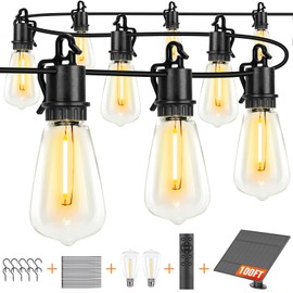 OOOLED Outdoor String Lights 100FT with 32 Shatterproof, String Lights Outdoor Waterproof with Remote ST38 Vintage Edison Bulbs, Waterproof Hanging Lights for Outside Backyard