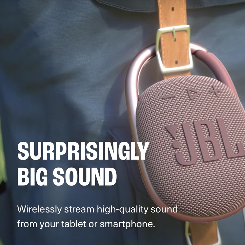 JBL Clip 4 Portable Bluetooth Wireless Speaker Bundle with divvi!