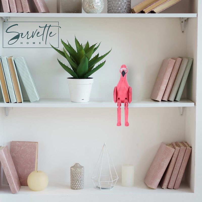 Flamingo Shelf Sitters with Dangling Legs for Home décor (Pink)