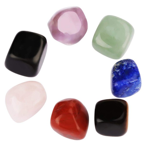 7PCS Chakras Stones Healing Crystal Tumbled Stones Set Yoga Energy Stones for Balancing Meditation Reiki