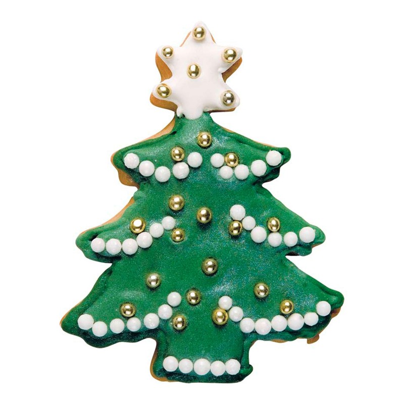 Staedter Fir Tree with Star Cookie Cutter, Silver, 6 cm