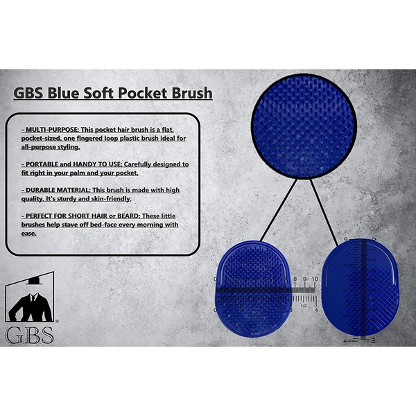 GBS 20pcs Blue Palm Brush for Men OR Women, Portable Hair Brushes Beard Shower Shampoo Brushes Pocket Comb Scalp Massager Brush for Travel - Head Scrubber Promotes for Hair Growth - Pet Grooming also
