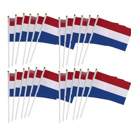 50 Pieces Netherlands Mini Waving Flags Holland Hand Waving Flags Celebration Parade Supplies Match Cheering Waving Flags Garden Party Decoration (14x21cm)