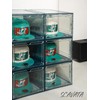 SCAVATA 6 Pack Hat Organizer Box, Stackable Clear Baseball Caps
