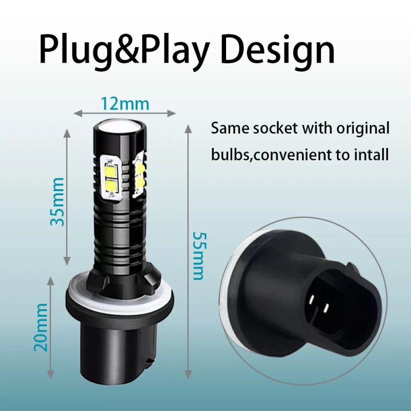 SHENKENUO 2x 880 6000K Bright LED Fog Light 70W Kit