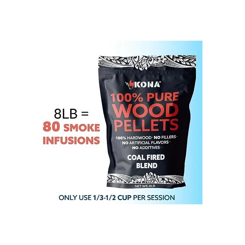 Kona Coal Fire Smoker Pellets - 100% Natural Premium Wood