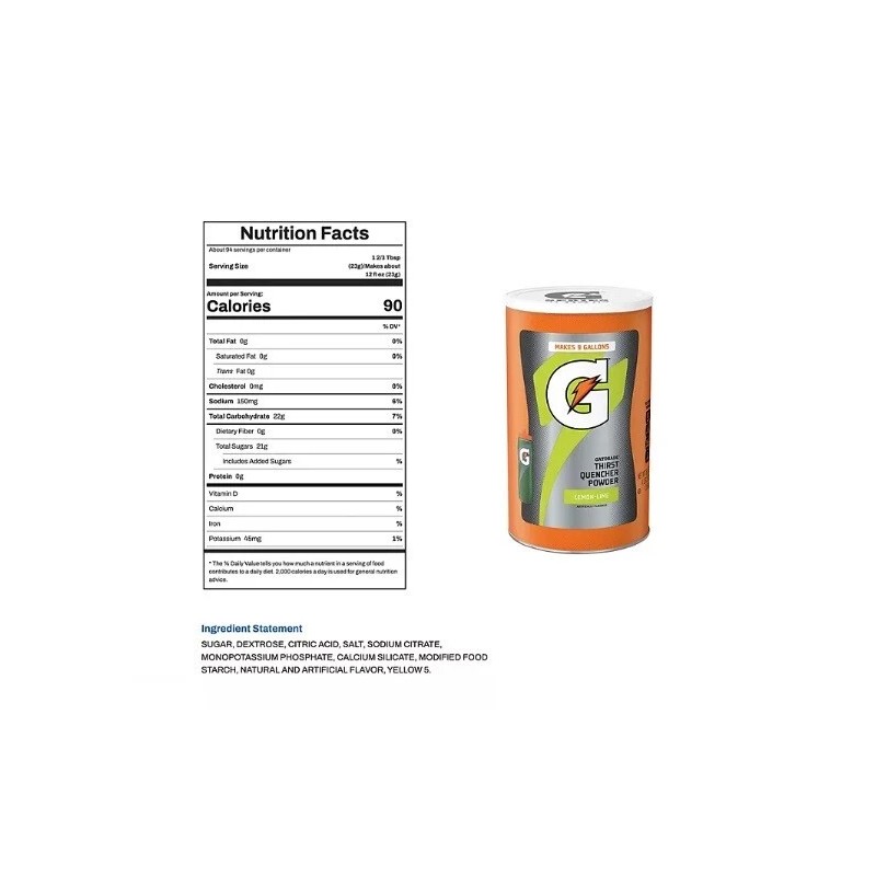 Gatorade Thirst Quencher Powder, Lemon-Lime 76.5 oz.
