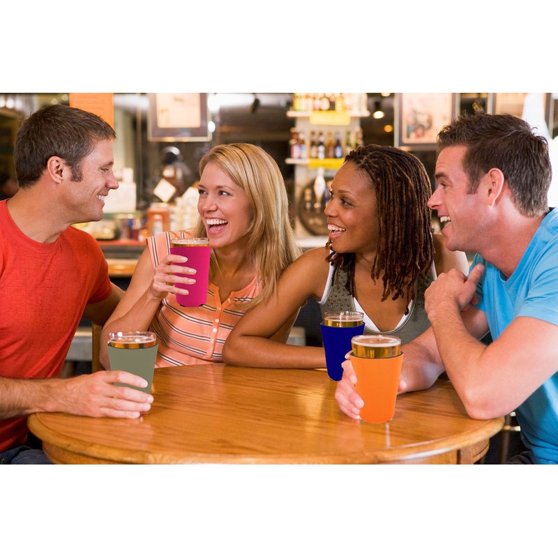 Blank Neoprene Pint Glass Coolie (12 Pack, Black)