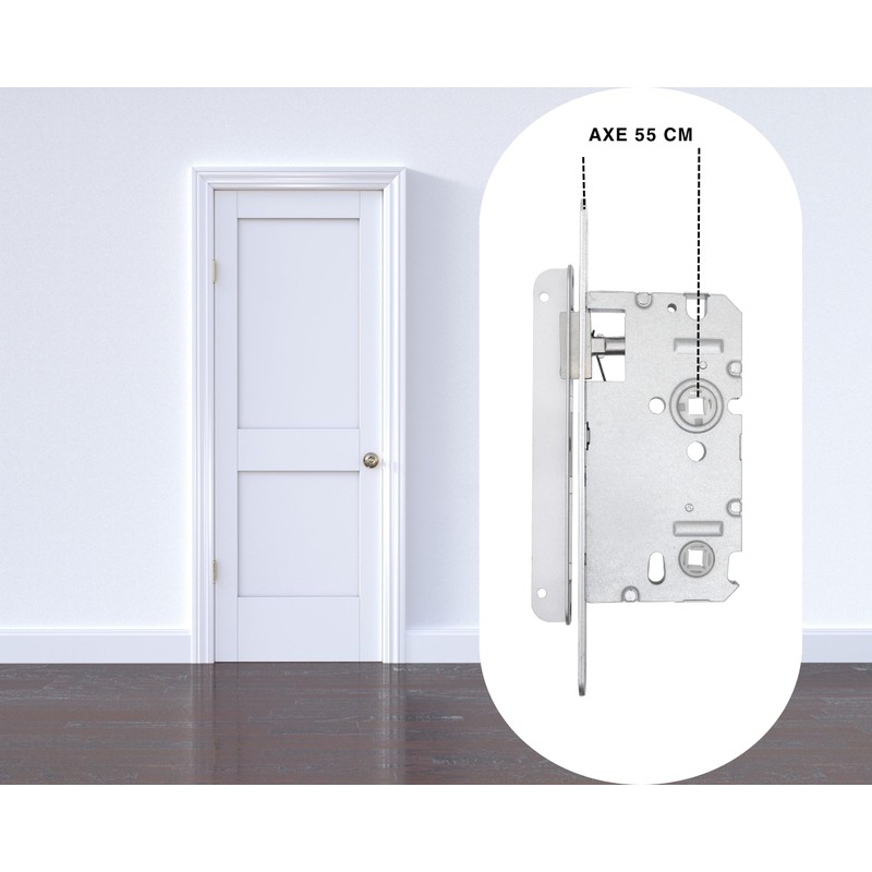 Vachette 67583/SC-G Mortice Lock Alsace Left Axle 55mm Hole Spacing