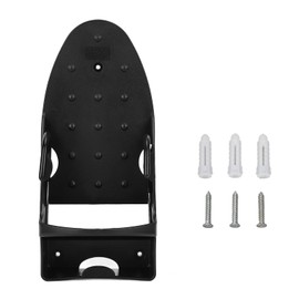 Kelepu Electric Iron Holder 2 in 1 Ironing Board Holder Wall Mounted Iron Board Rack with Hook Space Saving Ironing Board Hanger Storage Organizer for Laundry Rooms (Black)