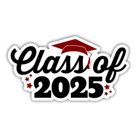 Class of 2025 Graduation Decorative Die Cut Flat Magnet (Maroon) 4-Inch