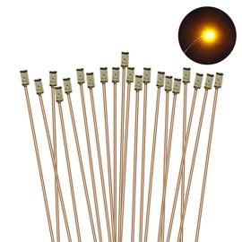 Evemodel C0603Y-20-EU Pre-Soldered Micro 0.1 mm Copper Cable Yellow SMD LED 0603 Pack of 20