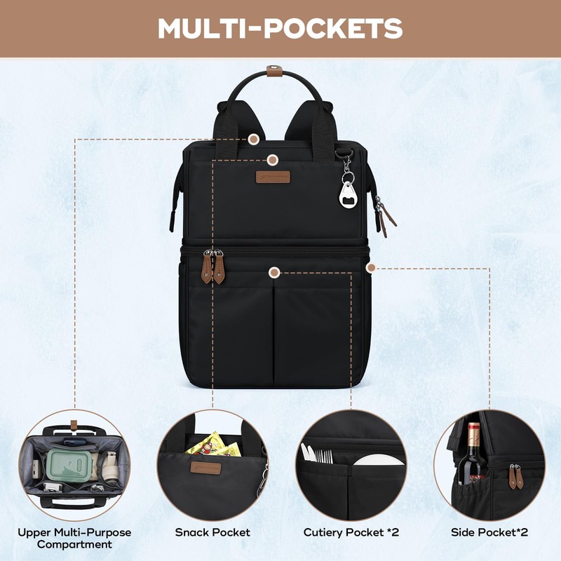 Maelstrom Cooler Backpack, 36 Cans Insulated Backpack Cooler, Soft Leakproof