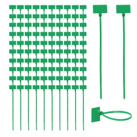 T Tulead 100PCS Plastic Zip Tags Zip Ties Self-Locking Label Tag Markers 5.9-Inch Length, Wire Tag Marking Label Green