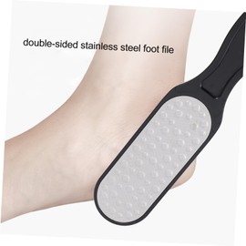 FRCOLOR 2pcs Stainless Steel Foot File Callus Exfoliator Tool for Dead Skin Removal Lightweight Portable Easy Storage for Home Travel