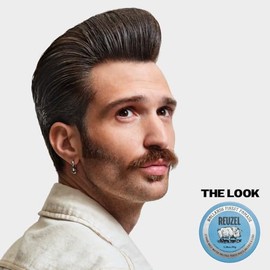 Reuzel Blue pomada de fuerte fijacin soluble en agua - Frmula de cera concentrada para hombre con fijacin orgnica y natural - Producto vegano fcil de 