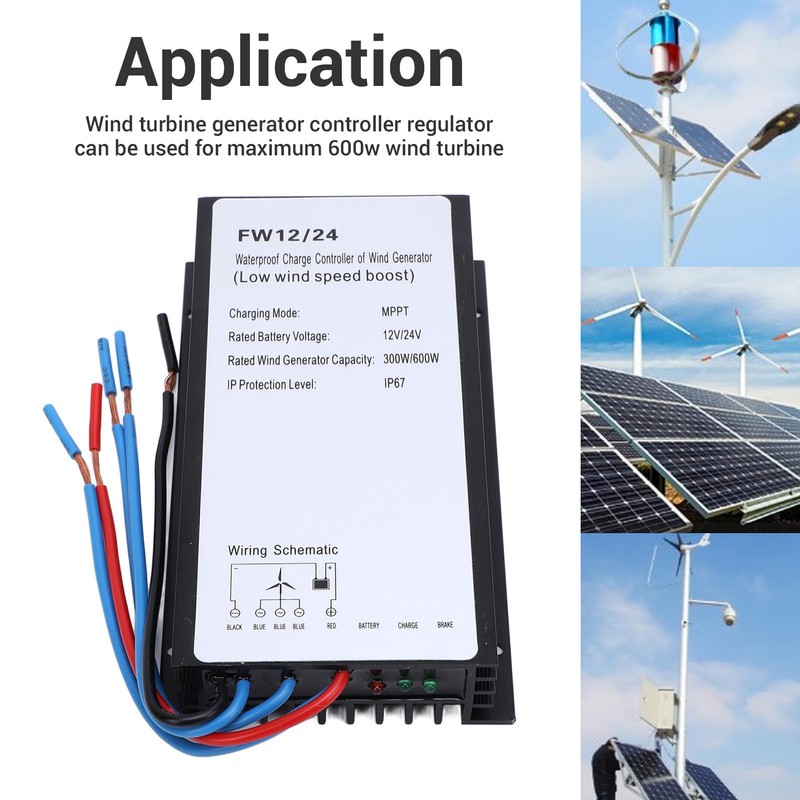 MPPT Wind Turbine Charge Controller, 12V/24V 300W/600W Wind Turbine Generator