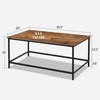 SENIG Coffee Table, Modern Industrial Style Rectangular Coffee Table, Brown