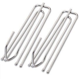 Curtain Pleat Hooks Stainless Steel, 60 Pack Drapery Hook and Pins for Pleated Drapes 4 Prongs Pinch Pleat Hooks for Window Door Bathroom Curtain, Silver