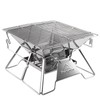 CAMPINGMOON Portable Camping Fire Pit Stainless Steel Foldable Collapsible BBQ