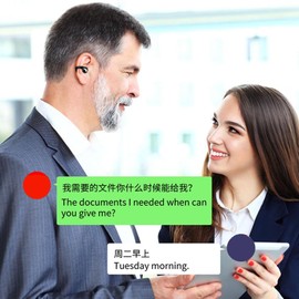 Fockety Language Translator Earbuds, 144 Languages Voice Language Translator Device Bidirection Simultaneous Translation, Offline Translation Online Translation APP Touch Control