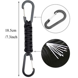 Carabiner Keychain, Pack of 3 Outdoor Camping with Carabiner Hook for Survival, Outdoor, Campi