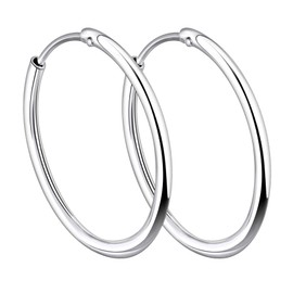 YL 50mm Hoop Earrings 925 Sterling Silver Polished Circle Endless Earrings Hoops Diameter Jewelry Mother's Day Gift