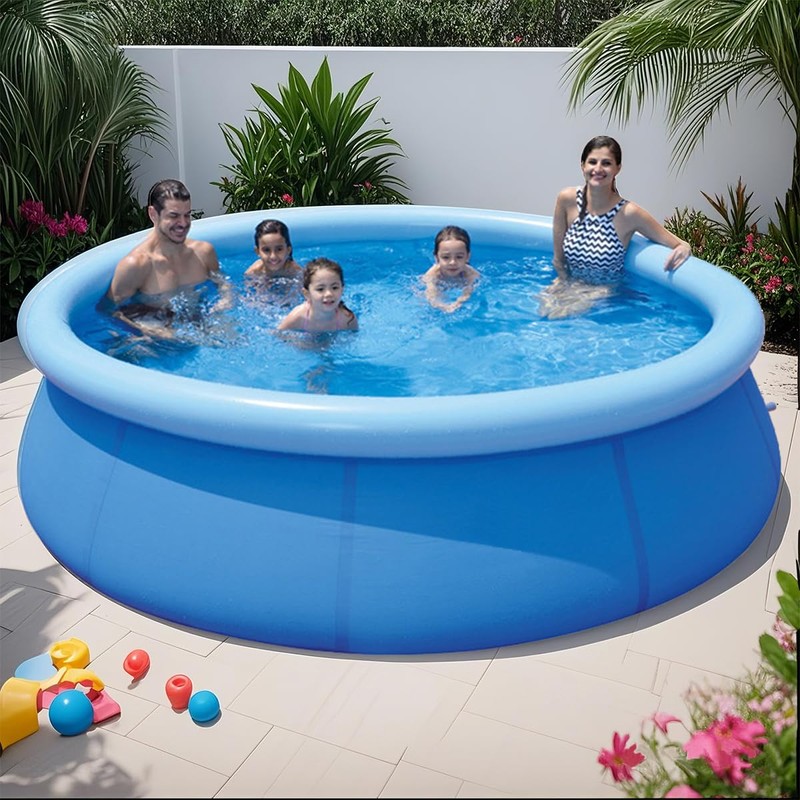 Inflatable Top Ring Swimming Pool, Blue (12ft x 30in)
