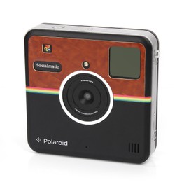 Polaroid Custom Designed Front Sticker for Polaroid Socialmatic - Matte Brown Leather Look